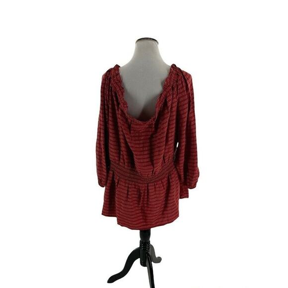 Lane Bryant Blouse Women Plus Size 22/24 Off Shoulder Ruffle Elastic Waist Top - Picture 6 of 11